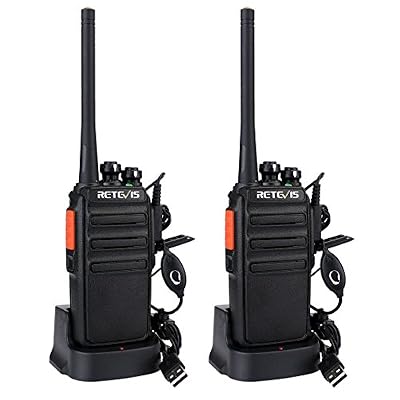 Retevis RT24 Plus Paire de Talkies Walkies PMR446 Légal Sans Licence 16 Canaux 50CTCSS 210DCS Fonction VOX avec Chargeurs USB et Écouteurs (Noir, 2 pcs)