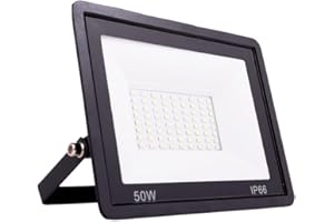 Greenice Foco Proyector LED 50W 6000Lm 6000ºK IP66 Impermeable Regulable | Iluminación Exterior de Alta Eficiencia | Ideal para Exteriores, Jardines, Naves