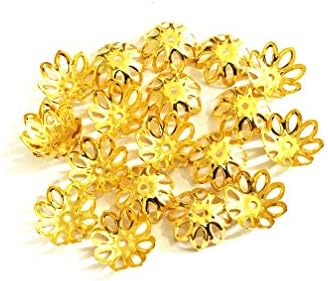 JBN JewelsGolden Color Metal Bead Caps for Silk Thread Jewelry, Pack of 50
