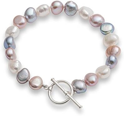 The Pearl Collection Pink, Grey &amp; White Irregular Freshwater Pearl Bracelet