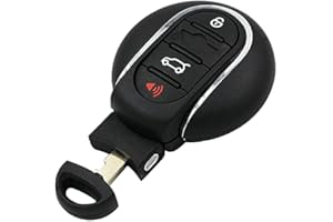 KUYUANSU Funda para llave de coche con mando a distancia inteligente de 4 botones para BMW Mini Cooper F54 F55 F56 F60 2015 2016 2017 2018 con hoja de llave de emergencia