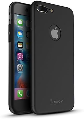 iPhone 7 Plus Case, Yinano®360 Full Body Case with Toughened Glass Screen Protector iPhone 7 Plus Front and Back Case + Toughened Glass Screen Protector (iPhone7plus /5.5, Black)