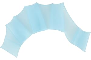 BONKZEBU 1 Pair Soft Silicone Hand Palm Webbed Gloves, Finger Swimming Diving Fins Swim Flippers Hand Paddle, for Men Women Kids Family Aquatic Training