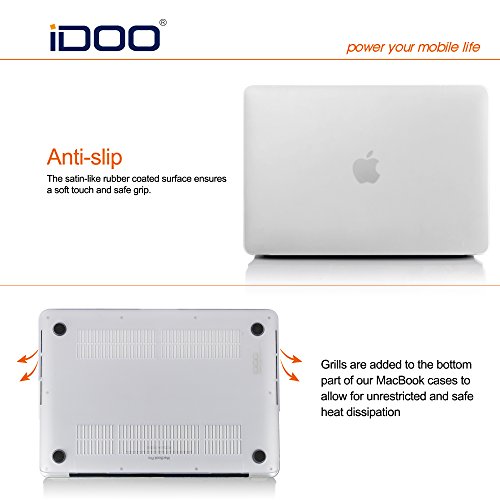 iDOO MacBook Schutzhülle / Hard Case Cover Laptop Hülle [Für 2016 MacBook Pro 13 Zoll mit/ohne Touch Bar und Touch ID: A1706 und A1708] – matt, Transparent - 3