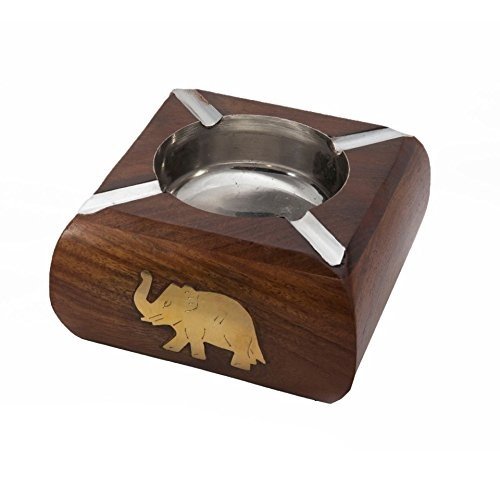 Geschenk zum Vater am Vatertag Hölzerner Aschenbecher mit goldenem Elefanten Einzigartige Aschenbecher, Zigarette im Freien