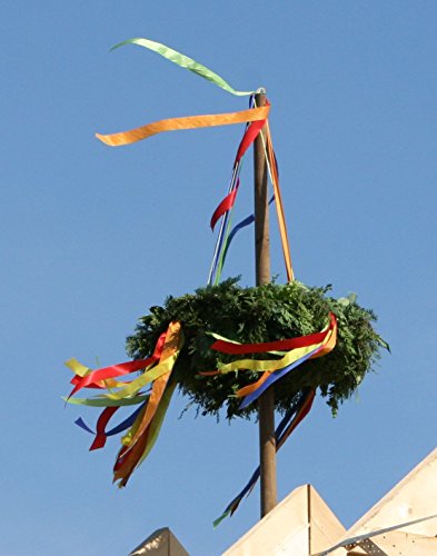 Richtkranz mit bunten Bändern und Aufhängung Größe XS für Richtfest- 55cm Durchmesser