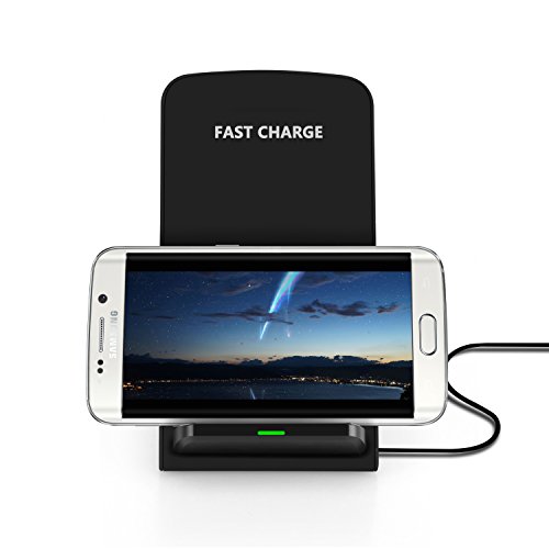Moobom Fast Wireless Ladegerät, 2 Coil Qi Wireless Ladegerät für Samsung S7 / S7 Edge, S6 Edge Plus, Galaxy Note 5 und andere Qi-Enabled Geräte - 5