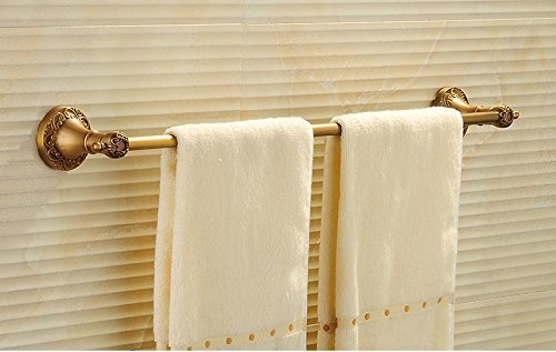 Preisvergleich Produktbild Handtuchhalter Erweiterte Bad Kupfer Handtuch Hängenden Stange Badezimmer Hardware Anhänger Antike Badezimmer Handtuchhalter Mit Einseitiger Kolbenstange (Farbe: Messing)