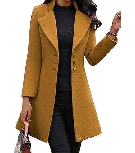 Cappotto Invernale Donna Con Colletto Rialzato - Trench Elegante, Medio Lungo, Tasche Con Cerniera