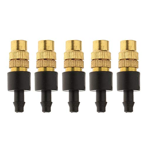 Preisvergleich Produktbild Hemore Automatischer Drucksprüher Mini Sprühdüse einstellbar Tropfen 360 Grad Emettitore Tropfen Orange Düse 3,5 cm 5 Stück