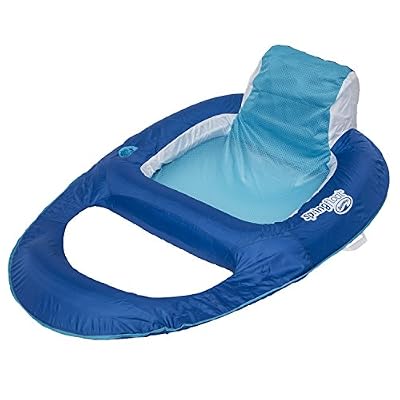 SwimWays - 6038047 - Spring Float Recliner - Fauteuil Gonflable de Piscine Semi Immergé en Tissu - Couleur Aléatoire