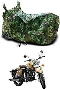 Human Plus Two Wheeler Cover for Royal Enfield (Bullet 350, Military Color)