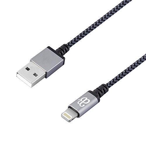 Super Fast Nylon Braided Charger cable for iPhone 5, iPhone 5s, iPhone 5c, iPhone 5se, iPhone 6, iPhone 6s, iPhone 7, iPhone 7s, iPhone 7s plus, iPad, iPod charging 8pin USB Lightning Cable High Speed Data Transfer Sync- [Apple MFi Certified UK Brand AELÂ®] [1 Meter] [Lifetime Warranty*] (Space Grey)