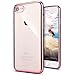 Produktbild KunyFond Plating Glänzend Glitzer Schutzhülle Silikon Hülle Crystal Clear TPU Handyhülle Case Durchsichtig Stoßdämpfend Transparent Weichem Flexible Tasche Bumper Schale für iPhone SE/5S/5 (Roségold)