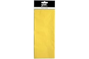 Glick Four Sheets of Lemon Yellow Tissue Paper, Each Sheet 750mm x 500mm Tissue Paper Lemon Yellow, Lemon Yellow Tissue Paper for Gift Wrapping, Birthday Lemon Yellow Tissue Paper
