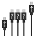 Produktbild Micro USB Kabel, Rankie 5-Pack (1x0,3m 3x0,9m 1x1,8m) Premium Micro USB Kabel High Speed Schnellladekabel USB 2.0-Kabel A-Stecker auf Micro-B-Stecker Sync und Ladekabel für Samsung, HTC, Motorola, Nokia, Android und mehr (Schwarz) - R1124