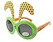 Detachable Black Dot Rabbit Ear Ultraviolet-Proof Baby Sunglasses-Green Frame