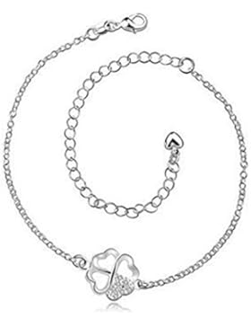 Boowhol Mädchen Fußkettchen 925 Silber Kleiner Bogen Zirkon Strand Schmuck