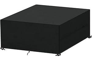 SanGlory Cube pokrowce na meble ogrodowe wodoodporne, 200 x 200 x 85 cm, pokrowiec na zewnątrz na patio, odporny na rozdarcie, tkanina Oxford, pokrowiec na stół na patio, wiatroszczelny, anty-UV