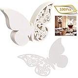 Material: Estas tarjetas de nombre de mariposa están hechos de buen papel, en blanco perlado.