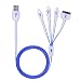 Produktbild Multi Ladekabel, Ladekabel 4 in 1 USB Kabel Multi Mehrfach Adapter Kabel mit 8 Pin Lighting / 30 Pin / Micro USB 2.0 / Mini USB Ports für iPhone 6s, 6s Plus, iPhone 6, 6 Plus, 5 / 5S / 5C, 4S 4, iPad 4 3 2, iPad Air, iPad Mini, iPod Touch 5th Gen, iPod Nano 7th Gen, Galaxy S2, S3, S4, und mehr More (39 inch)