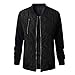 Produktbild Swallowuk Fliegerjacke Damen Casual Bomberjacke Baumwolle Kurzjacke Oberteil Motorrad Jacke Fliegerjacke Steppmantel Mantel Coat Outwear mit Reißverschlüssen (XL, Schwarz)