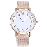 Teaio Damen Armbanduhr Analog Quarz Moderne Armbanduhr Wasserdicht Uhr für Alltag Sport Fitness Armbanduhr mit Breiter Band Weiß Rosegold