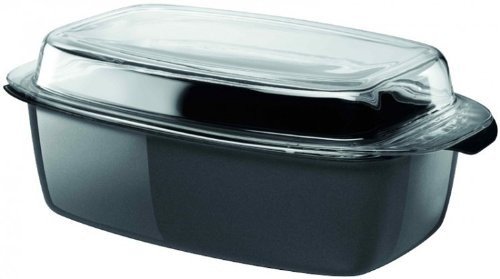 Silit Schlemmerkasserolle Bräter mit Glasdeckel 32 cm rechteckig Anthrazit Silargan Made in Germany induktionsgeeignet spülmaschinengeeignet