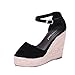 Produktbild bobo4818 Keilabsatz Sandalen Damen Sandalen Badesandale Sommer Schnalle Wedge Absätze Peep Toe Römersandalen Mode Boho Strandschuhe