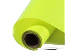 NCRGB Vinile Termoadesivo per Tessut,Pellicola per Plotter in Vinile a Trasferimento Termico,Facile da Tagliare e Sarchiare,Vinile Adesivo per T-Shirt (Giallo fluorescente, 30.5×305 cm)