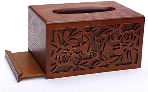 ZJHZXM GRJH® Living Room Solid Wood Paper Box Chinese Retro Coffee Table Mahogany Paper Towel Box Wooden Storage Box Square Wooden Drawer Box Creativity,Easy to clean (Color : #2)