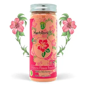 HerbtoniQ 100% Natural Hibiscus Flower Powder (Hibiscus Rosa- Sinensis) For Hair Pack And Face Pack 150g (Pack of 1)