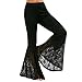 Produktbild Coolster Sexy Damen Casual Lace in voller Länge weites Bein Split Pants (schwarz, XXL)