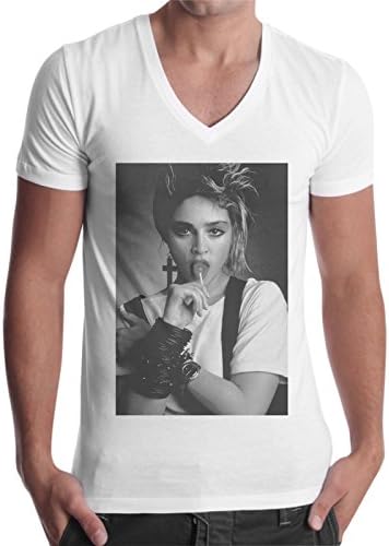 thedifferent Men's T-Shirt SCOLLO V Madonna Young Chupa Chups – White White Bianco XX-Large