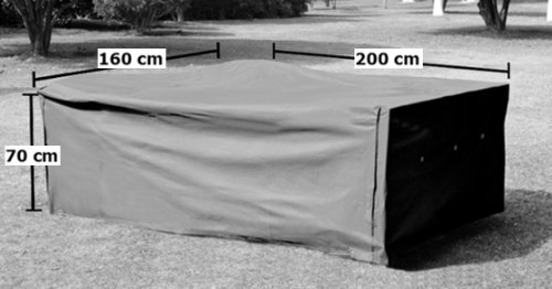 Schutzhülle für Tisch Stühle Sitzgruppen Sitzgarnituren 200 x 160 - Oxford Gewebe 420 D - Farbechtheit TÜV SÜD geprüft