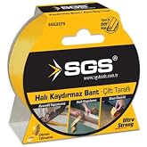 SGS &Ccedil;ift Taraflı Halı Kaydırmaz Bant, Ultra G&uuml;&ccedil;l&uuml;, Sarı, 24mm x 10m