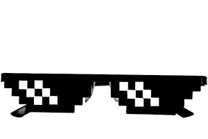 Amoyeric Premium Quality Funny Toy for Kids, Thug Life Glasses 8 Bit Pixel Deal With IT Sunglasses Unisex Sunglasses Toy B