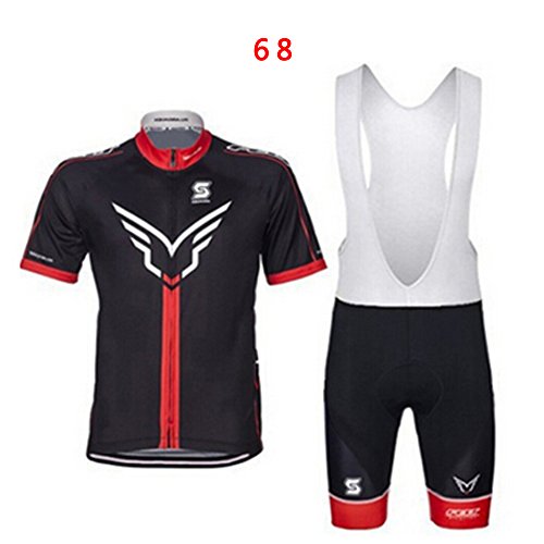 Outdoor-Sport Herren Team Kurzarm Fahrradtrikot und Bib Shorts Set Größe S-XXXL - 4