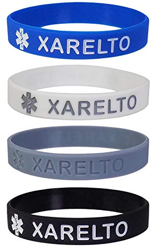 Max Petals XARELTO - Pulsera de Silicona para Alerta médica (4 Unidades)
