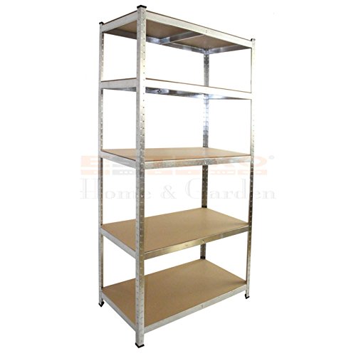 Steckregal 200x100x50 cm oder 200x120x60 – 875 kg – Farbe wählbar – Werkstattregal Kellerregal Schwerlastregal Regal (200 x 100 x 50 cm, Verzinkt) - 3