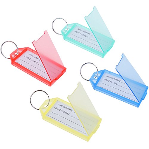 Lictin 70 Schlüsselanhänger, Schlüsselschilder, Kofferanhänger, bunt gemischt, mit auswechselbarem Etikett - 2