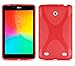 Produktbild Cadorabo Hülle für LG G-PAD 7.0 - Hülle in INFERNO ROT – Handyhülle aus flexiblem TPU Silikon im X-Line Design - Ultra Slim Soft Backcover Case Bumper