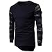 Produktbild Herren Sweatshirt Btruely Slim Männer Pullover Herbst Winter Langarm Bluse Jacke (M, Schwarz)