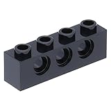 Stück Nummer: 3701 10 x LEGO® Technik, Stein 1 x 4 mit Löchern Schwarz
