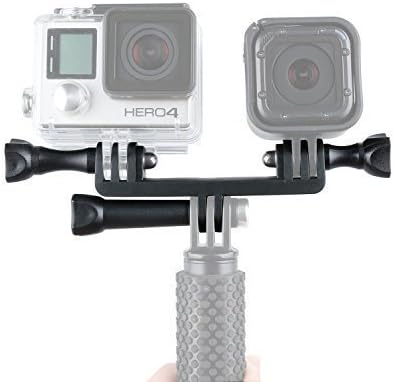 Tripod Heads, Dual Head Holder Adapter Mount + 3 x Screws + Activity Mount Base for Gopro Camera Tripod/Monopod Handheld Selfie Stick