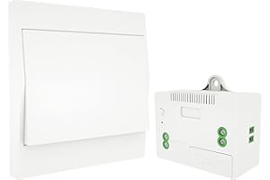MOESGO MOES Kit de Interruptor Inalámbricas, sin cables, sin batería, fácil instalación, mando a distancia exterior hasta 20 m (1 interruptores RF y 1 receptor)