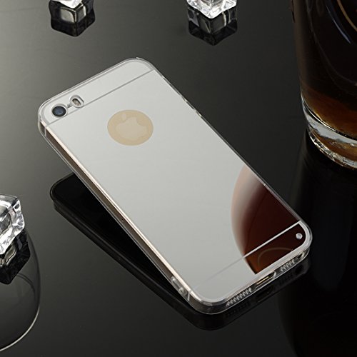 DBIT iPhone SE Funda Gel Espejo TPU Silicona Ultra delgado Protecci n Funda Durable Estuche Carcasa Case para Apple iPhone 5 5S SE Plata DBIT iPhone SE Funda Gel Espejo TPU Silicona Ultra delgado Protecci n Funda Durable Estuche Carcasa Case para Apple iPhone 5 5S SE Plata