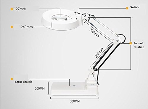 High - power desktop magnifying glass with led light high-definition white glass 20 times the old man reading sculpture maintenance desk lamp