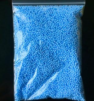 Vasyle Children's Handmade DIY Materials Foam Ball Pellets Colored Styrofoam Balls Slime Filled Particles (Blue)