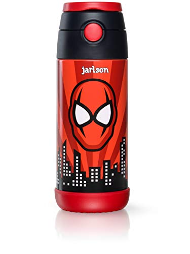 Jarlson Botella Agua sin bpa niños | Botellas Agua Acero Inoxidable - termica | a Prueba de Fugas | para la Escuela y Deportes | el Termo | 350 ml